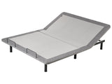 Adjustable Electric Bed Base Grey Iron Polyester EU King Size Remote Included 4 Legs Heights Beliani