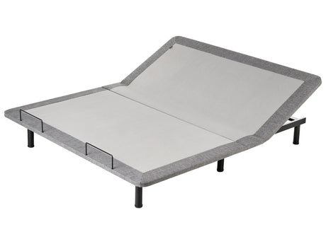 Adjustable Electric Bed Base Grey Iron Polyester EU Super King Size Remote Included 4 Legs Heights Beliani