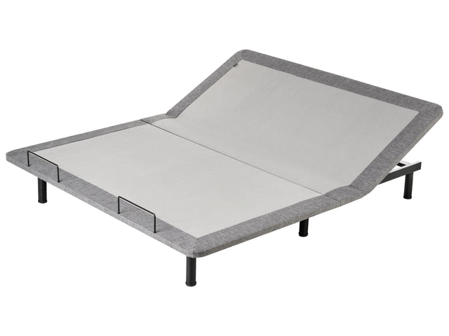 Adjustable Electric Bed Base Grey Iron Polyester EU Super King Size Remote Included 4 Legs Heights Beliani