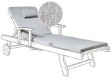 Garden Sun Lounger Cushion Grey Melange Linen Polyester Seat Backrest Pad Modern Design Outdoor Pad Beliani
