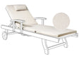 Garden Sun Lounger Cushion Light Beige Linen Polyester Seat Backrest Pad Modern Design Outdoor Pad Beliani