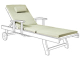 Garden Sun Lounger Cushion Green  Linen Polyester Seat Backrest Pad Modern Design Outdoor Pad Beliani