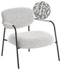 Armchair Black and White Polyester Upholstery Metal Frame Century Modern Beliani