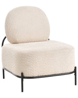 Armchair Beige Polyester Upholstery Metal Frame Retro Inspired Style Beliani