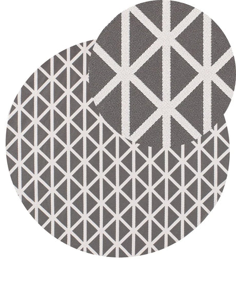 Area Rug Grey Synthetic Material 120 cm Indoor Outdoor Round Geometric Pattern Modern Balcony Patio Beliani