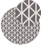 Area Rug Grey Synthetic Material 120 cm Indoor Outdoor Round Geometric Pattern Modern Balcony Patio Beliani