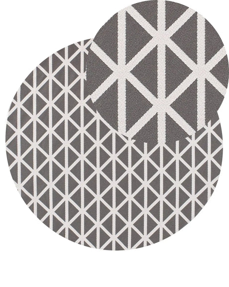 Area Rug Grey Synthetic Material 120 cm Indoor Outdoor Round Geometric Pattern Modern Balcony Patio Beliani