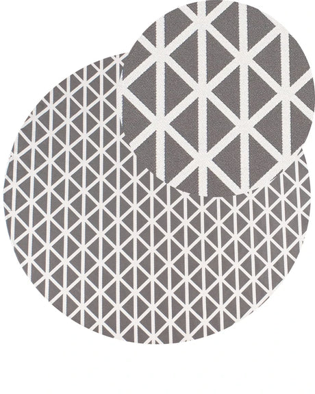 Area Rug Grey Synthetic Material 160 cm Indoor Outdoor Round Geometric Pattern Modern Balcony Patio Beliani