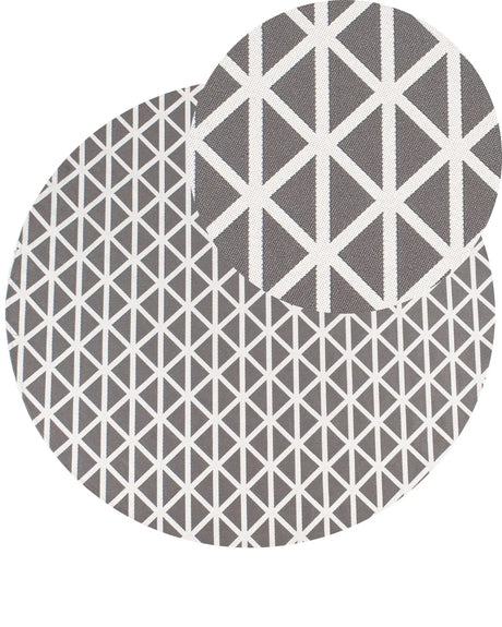 Area Rug Grey Synthetic Material 160 cm Indoor Outdoor Round Geometric Pattern Modern Balcony Patio Beliani