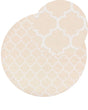 Area Rug Beige and White Synthetic Material 160 cm Indoor Outdoor Round Moroccan Trellis Pattern Modern Balcony Patio Beliani