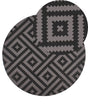 Area Rug Black and Grey Synthetic Material 120 cm Indoor Outdoor Round Geometric Pattern Modern Balcony Patio Beliani