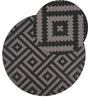 Area Rug Black and Grey Synthetic Material 120 cm Indoor Outdoor Round Geometric Pattern Modern Balcony Patio Beliani
