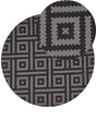Area Rug Black and Grey Synthetic Material 160 cm Indoor Outdoor Round Geometric Pattern Modern Balcony Patio Beliani
