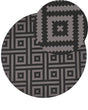 Area Rug Black and Grey Synthetic Material 160 cm Indoor Outdoor Round Geometric Pattern Modern Balcony Patio Beliani