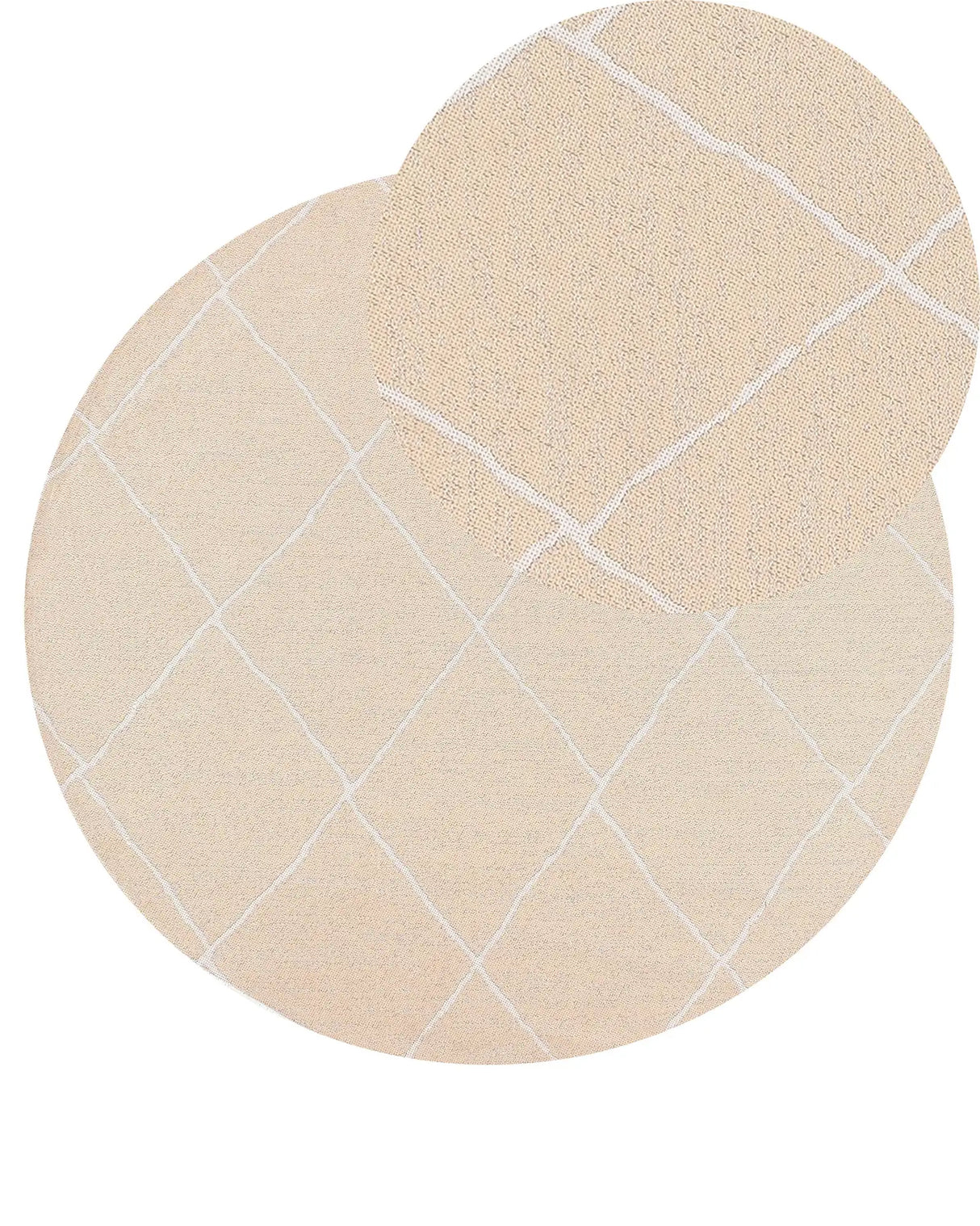 Area Rug Beige Synthetic Material 120 cm Indoor Outdoor Round Geometric Pattern Modern Balcony Patio Beliani