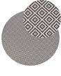 Area Rug Grey Synthetic Material 120 cm Indoor Outdoor Round Geometric Pattern Modern Balcony Patio Beliani