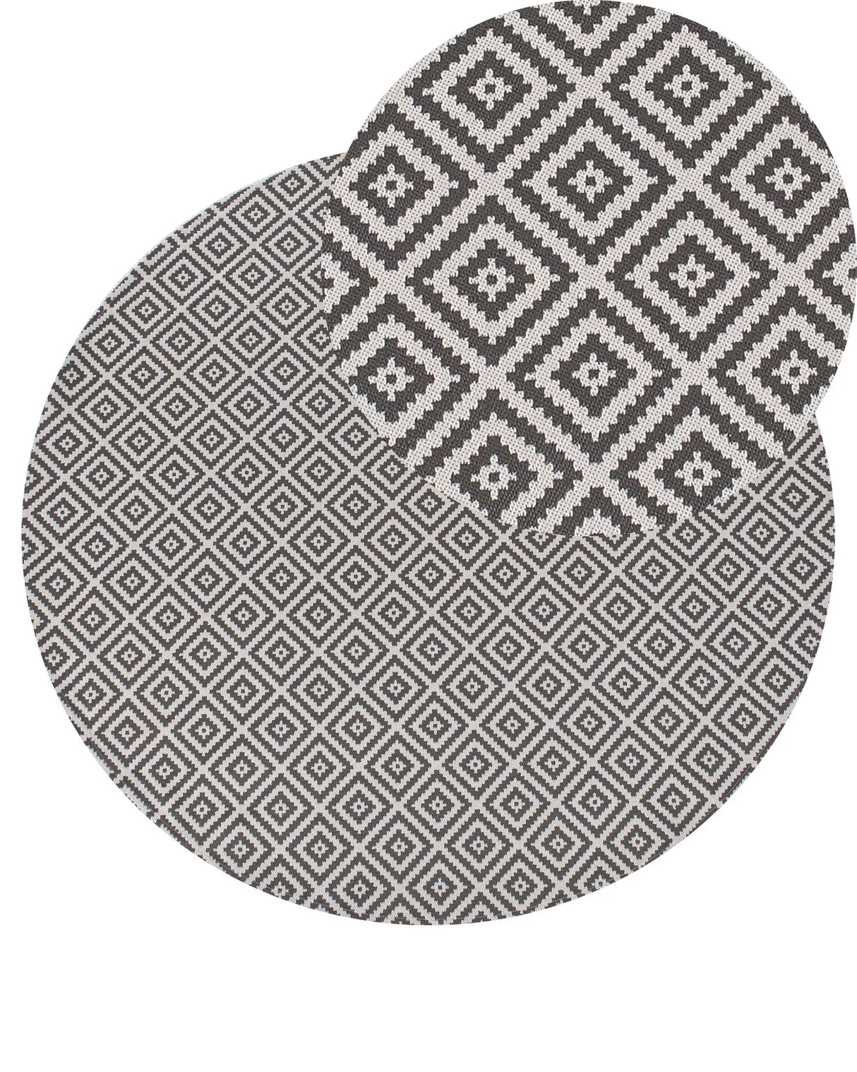 Area Rug Grey Synthetic Material 120 cm Indoor Outdoor Round Geometric Pattern Modern Balcony Patio Beliani