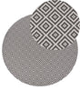Area Rug Grey Synthetic Material 120 cm Indoor Outdoor Round Geometric Pattern Modern Balcony Patio Beliani