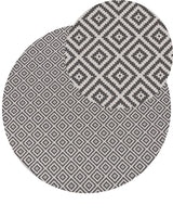 Area Rug Grey Synthetic Material 160 cm Indoor Outdoor Round Geometric Pattern Modern Balcony Patio Beliani