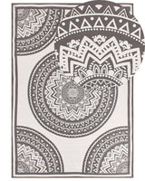 Area Rug Grey and Beige Synthetic Material 160 x 230 cm Indoor Outdoor Rectangular Oriental Pattern Modern Balcony Patio Beliani