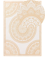 Area Rug Beige Synthetic Material 160 x 230 cm Indoor Outdoor Rectangular Oriental Pattern Modern Balcony Patio Beliani