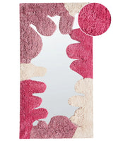 Wall Mirror Pink Cotton 75 x 41 cm Decorative Rectangular Shape Abstract Decoration Home Accessories Beliani