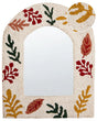Wall Mirror Off-White Cotton 51 x 41 cm with Hooks Decorative Arched Abstract Decoration Home Accessories Beliani