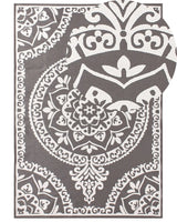 Area Rug Grey Synthetic Material 160 x 230 cm Indoor Outdoor Rectangular Oriental Pattern Modern Balcony Patio Beliani