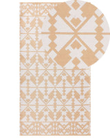 Area Rug Beige Synthetic Material 80 x 150 cm Indoor Outdoor Rectangular Geometric Pattern Modern Balcony Patio Beliani