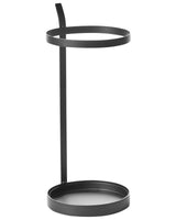 Umbrella Stand Black Iron Powder Coated Round Hallway Organizer for Wet Umbrellas Beliani