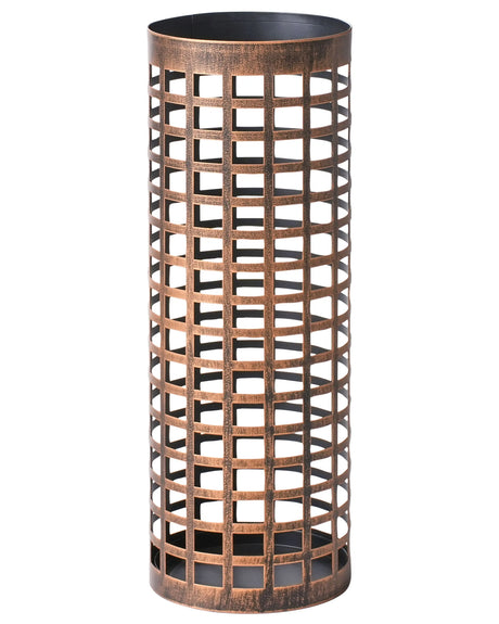 Umbrella Stand Copper Iron Powder Coated Tall Hallway Organizer for Wet Umbrellas Beliani