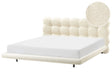 Bed Frame Off-White Boucle Upholstery Tufted Headboard Slatted Base EU Super King Size 6ft Metal Legs Modern Design Beliani