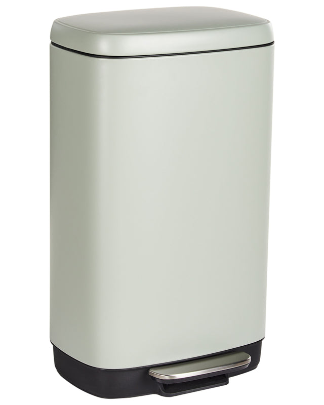 Waste Bin with Pedal and Lid Iron Synthetic Material Light Green Modern Kitchen Beliani