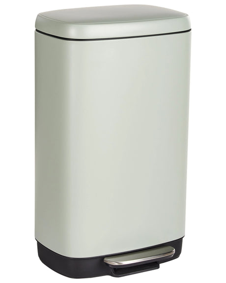 Waste Bin with Pedal and Lid Iron Synthetic Material Light Green Modern Kitchen Beliani