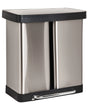 Dual Waste Bin with Pedal and Lid Iron Synthetic Material Silver Modern Kitchen Recyclable Beliani