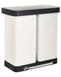 Dual Waste Bin with Pedal and Lid Iron Synthetic Material White  Modern Kitchen Recyclable Beliani