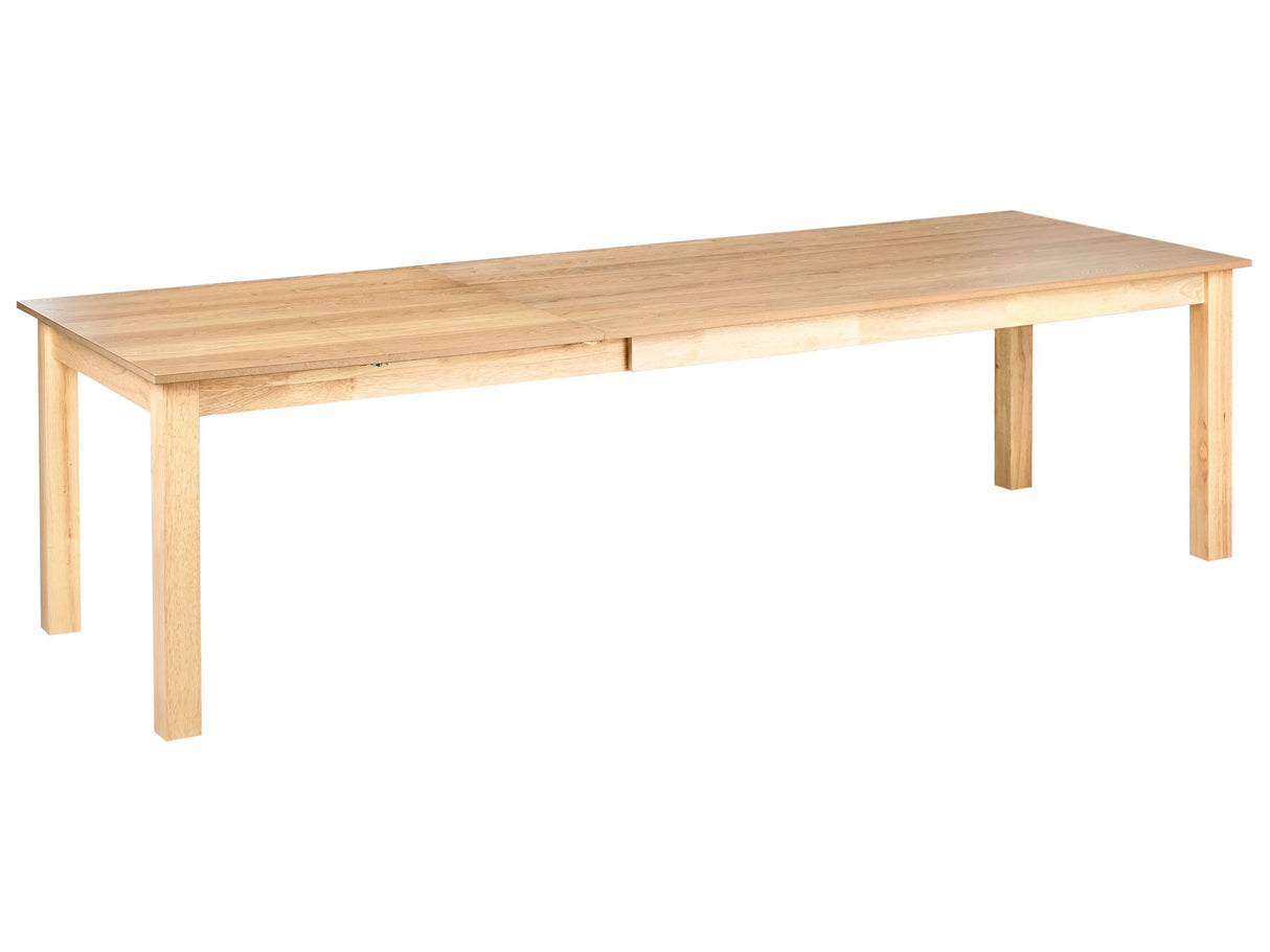 Extending Dining Table Light Ash Wood Veneer MDF Rubber Wood 180/280 x 100 cm Wooden Legs Rectangular Veneered Top Natural Finish Minimalistic Scandinavian Kitchen Beliani