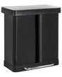 Dual Waste Bin with Pedal and Lid Iron Synthetic Material Black Modern Kitchen Recyclable Beliani