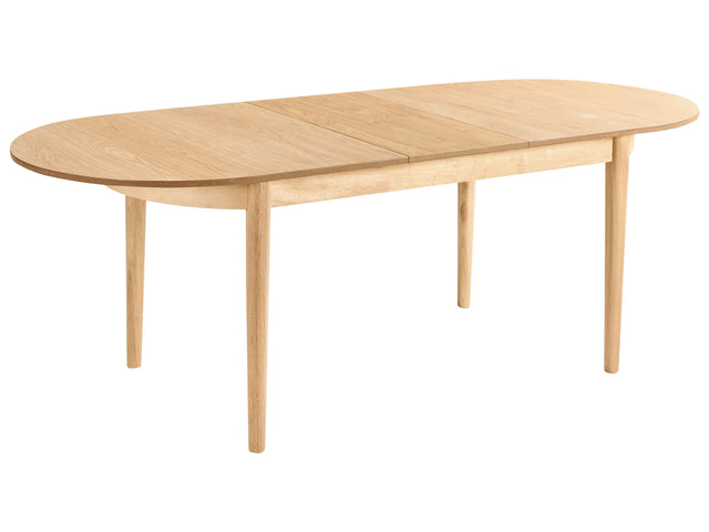 Dining Light Ash Wood MDF Top 180/220 x 90 cm Wooden Legs Modern Style Beliani
