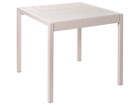Garden Dining Table Beige Synthetic Frame 4 Seater Weather Resistant Outdoor Patio Beliani