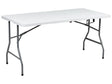 Garden Dining Table White Synthetic Material 152 x 74 cm 4 Seater Rectangular Folding Metal Legs Minimalistic Beliani