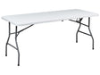 Garden Dining Table White Synthetic Material 180 x 74 cm 6 Seater Rectangular Folding Minimalistic Beliani