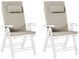 Set of 2 Garden Chair Cushions Taupe  Polyester Seat Backrest Pad Modern Design Outdoor Pad Beliani