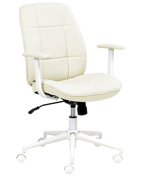 Office Chair Mint Green Fabric Swivel Adjustable Height with Armrests Home Office Study Traditional Modern Beliani