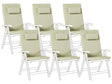 Set of 6 Garden Chair Cushions Green Polyester Seat Backrest Pad Modern Design Outdoor Pad Beliani