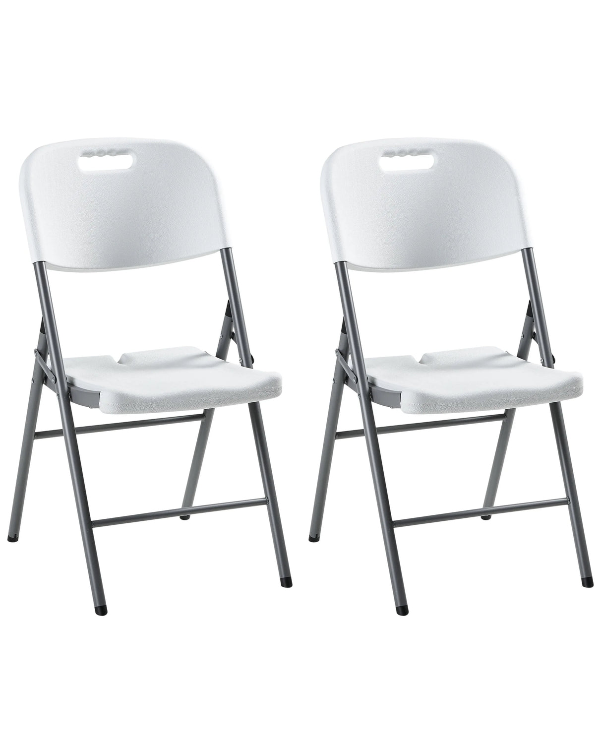 Set of 2 Dining Garden Synthetic Material Chairs White Outdoor without Armrests Modern Style Beliani