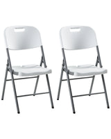 Set of 2 Dining Garden Synthetic Material Chairs White Outdoor without Armrests Modern Style Beliani
