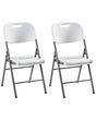 Set of 2 Dining Garden Synthetic Material Chairs White Outdoor without Armrests Modern Style Beliani