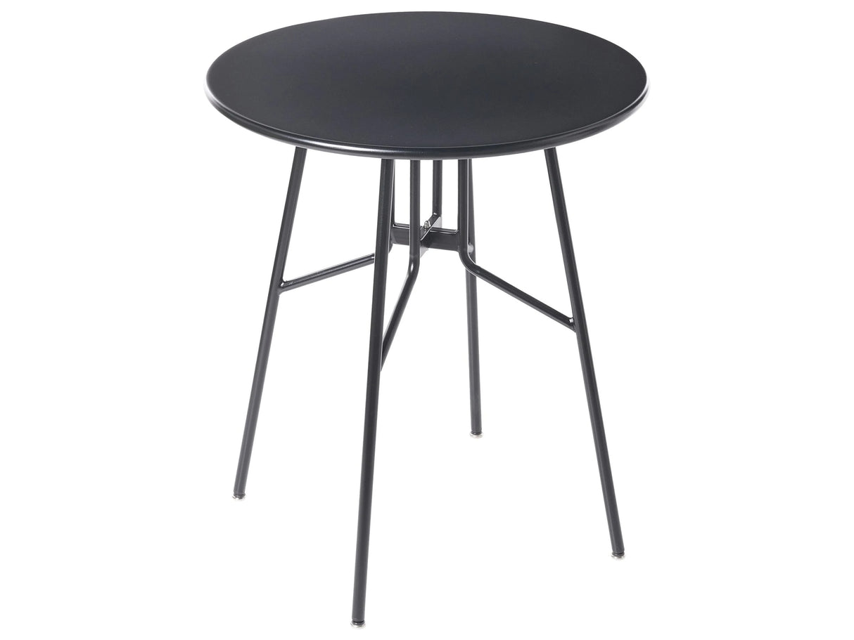 Garden Dining Table Black Iron Metal Round  64 cm Outdoor Modern Design Beliani