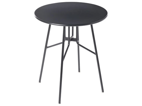 Garden Dining Table Black Iron Metal Round  64 cm Outdoor Modern Design Beliani